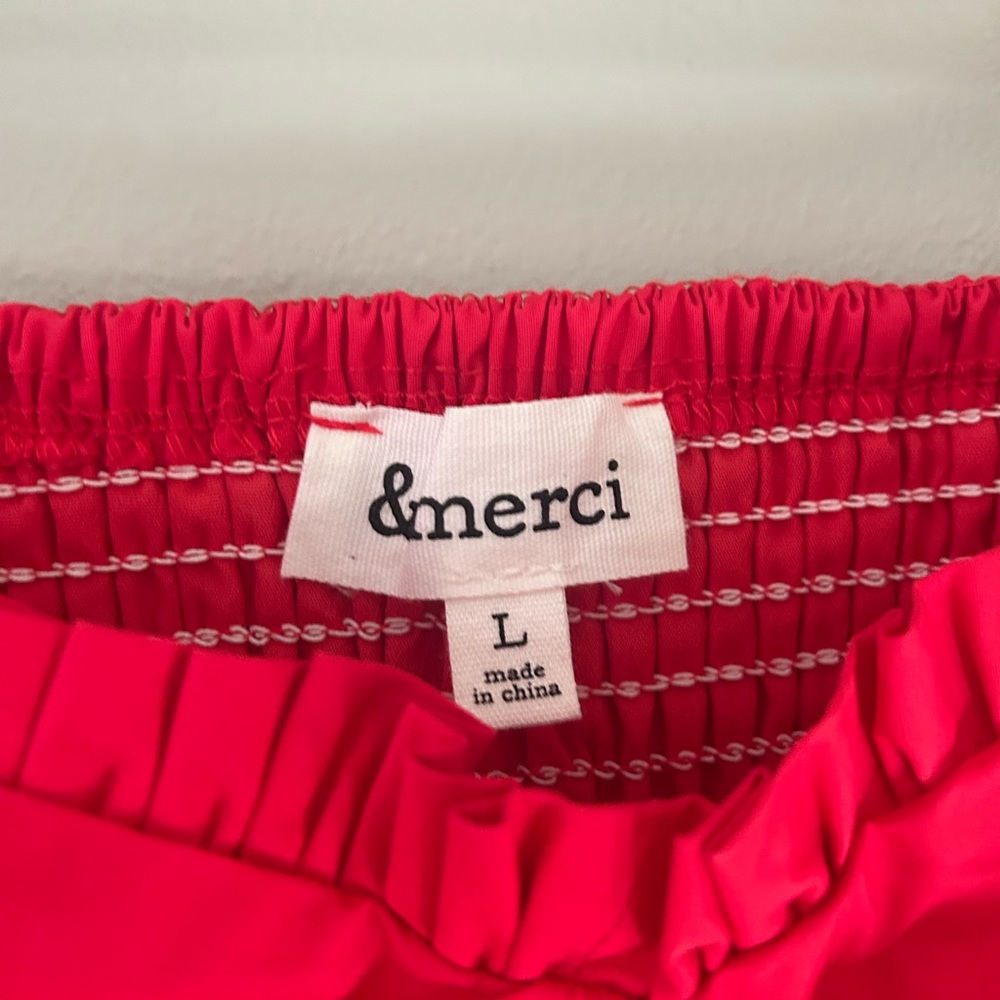 Red Heart Long Sleeve Blouse Size Large &Merci - Picture 4 of 5